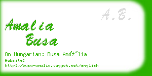 amalia busa business card